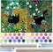 2 Pack Paint By Number Kits for Adults – Black Cat & Flowers DIY Acrylic Paint by Numbers on Canvas for Beginners, Wall Art Craft Set for Home Decor, 12x16 Inch (Unframed)